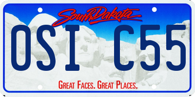 SD license plate 0SIC55