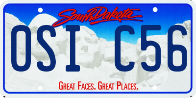 SD license plate 0SIC56