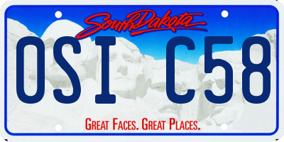 SD license plate 0SIC58