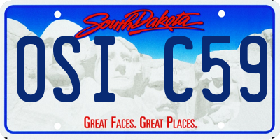SD license plate 0SIC59