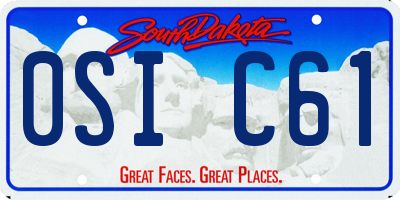 SD license plate 0SIC61