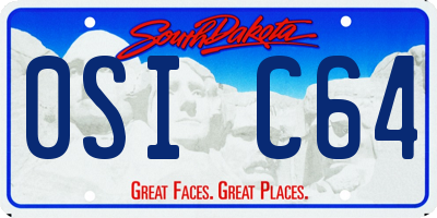 SD license plate 0SIC64