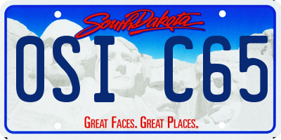 SD license plate 0SIC65