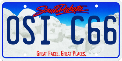 SD license plate 0SIC66