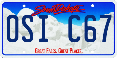 SD license plate 0SIC67