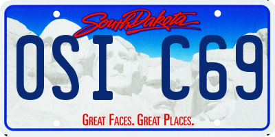 SD license plate 0SIC69