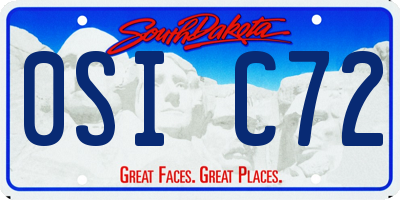SD license plate 0SIC72