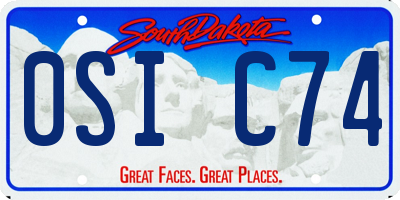 SD license plate 0SIC74