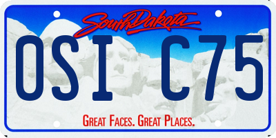 SD license plate 0SIC75