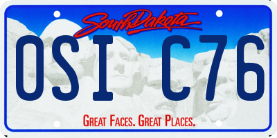 SD license plate 0SIC76