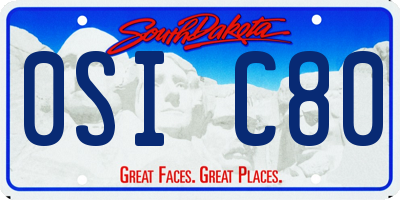 SD license plate 0SIC80