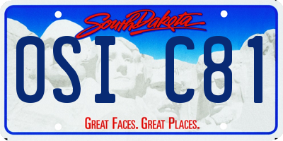 SD license plate 0SIC81