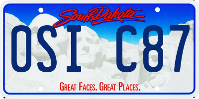 SD license plate 0SIC87
