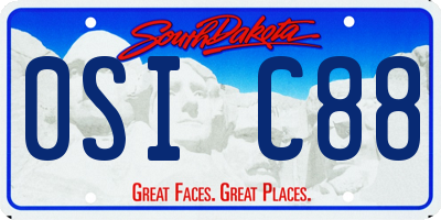 SD license plate 0SIC88