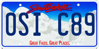 SD license plate 0SIC89