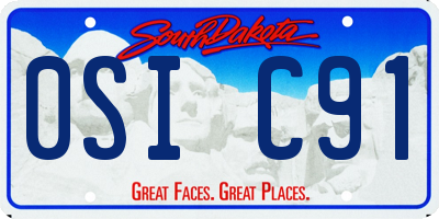 SD license plate 0SIC91