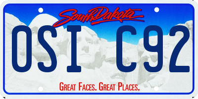 SD license plate 0SIC92