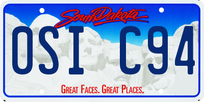 SD license plate 0SIC94