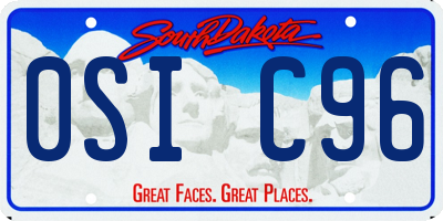 SD license plate 0SIC96