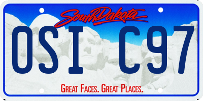SD license plate 0SIC97