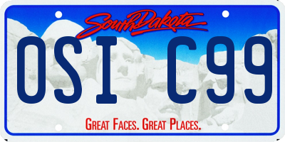 SD license plate 0SIC99