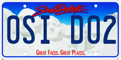 SD license plate 0SID02