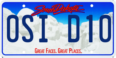 SD license plate 0SID10