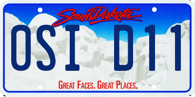SD license plate 0SID11