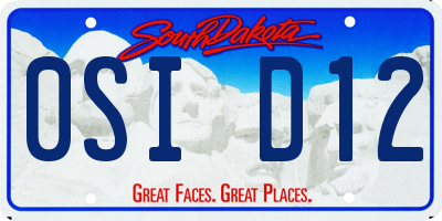 SD license plate 0SID12