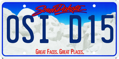 SD license plate 0SID15