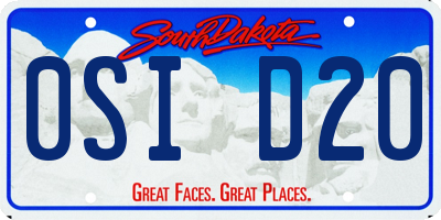 SD license plate 0SID20