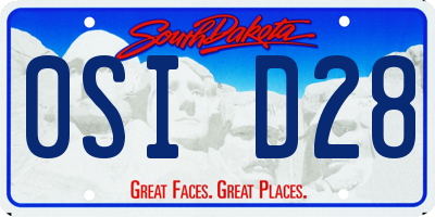SD license plate 0SID28