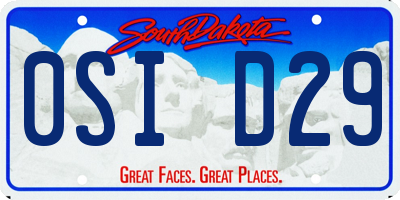 SD license plate 0SID29