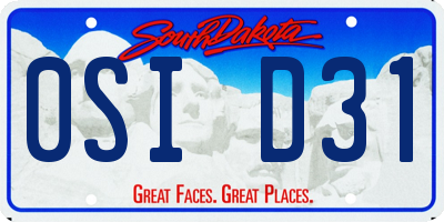 SD license plate 0SID31