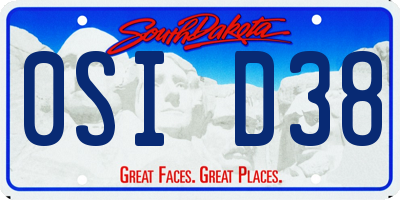 SD license plate 0SID38