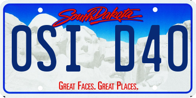 SD license plate 0SID40