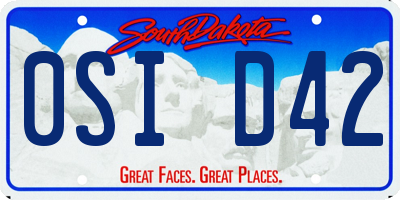 SD license plate 0SID42
