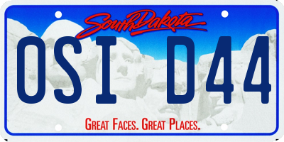 SD license plate 0SID44