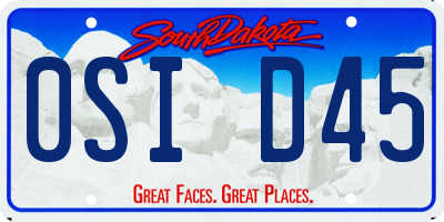 SD license plate 0SID45