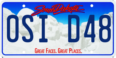 SD license plate 0SID48