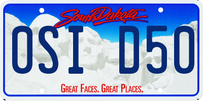 SD license plate 0SID50