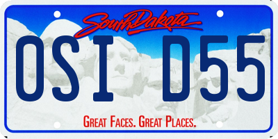 SD license plate 0SID55