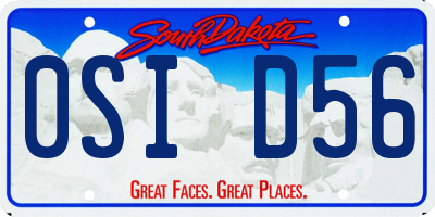 SD license plate 0SID56