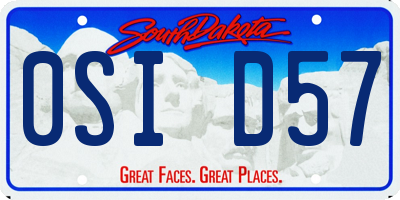 SD license plate 0SID57