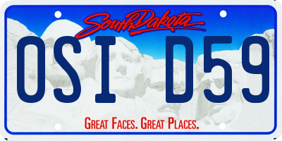 SD license plate 0SID59