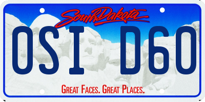 SD license plate 0SID60