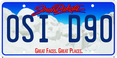 SD license plate 0SID90