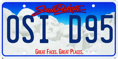 SD license plate 0SID95