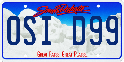 SD license plate 0SID99