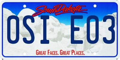 SD license plate 0SIE03